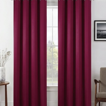 MALIKA BLACK OUT CURTAIN BURGANDY 54X84